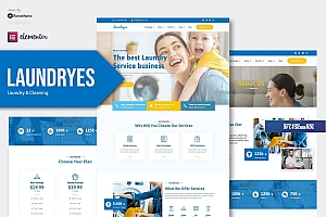 Laundryes – 洗衣和清洁 Elementor Template Kit