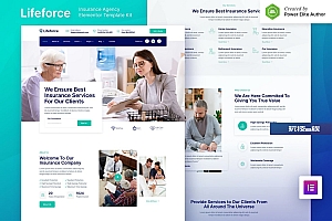 Lifeforce – 保险公司Elementor模板工具包