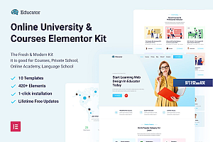 Educator – 在线大学与课程 Elementor Template Kit