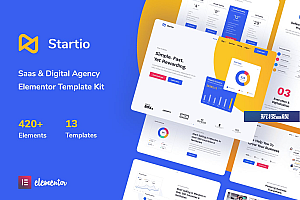 Startio -Saas和数字代理机构 Elementor Template Kit