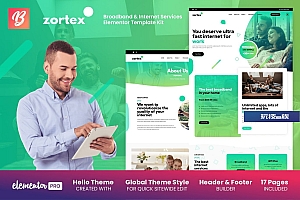 Zortex – 宽带与互联网服务s Elementor Template Kit