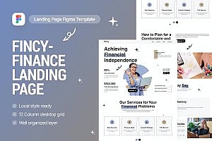 金融和商业网站着陆页UI模板 Fincy – Finance Landing Page