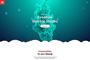 个性创意泡泡工作室html5模板网站源码