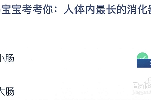 今日蚂蚁庄园小课堂最新答案8.18:人体内最长的消化器官是小肠还是大肠