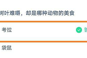 蚂蚁庄园小课堂8.27最新答案:桉树叶难嚼,却是哪种动物的美食?考拉还是袋鼠