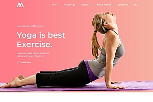 瑜伽馆瑜伽培训中心html5模板网站源码
