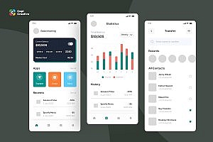 银行移动应用程序UI概念模板 Banking App – Mobile App UI Concept