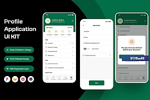 App应用设置简介页面设计模板 Profile Mobile App