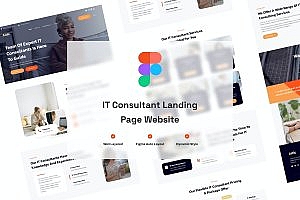 IT顾问网站着陆页布局设计模板 IT Consultant Landing Page Website Design Figma