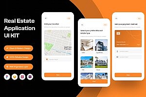 地产业务App应用程序UI模板套件 Real Estate Mobile App