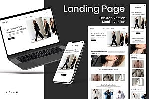时尚品牌网站响应式设计着陆页主页模板 Fashion Brand Landing Page