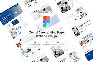 牙科护理着陆页UI网站设计Figma模板 Dental Care Landing Page UI Website Design Figma
