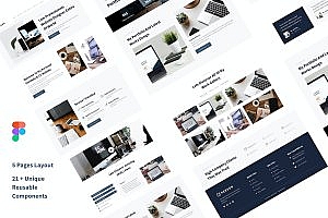 个人简历网站设计UI Figma模板 Personal CV Website Design UI Figma Template