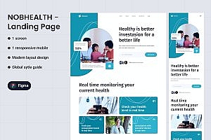医疗保健网站着陆页模板 Nobhealth – Landing Page healthcare