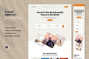 旅游网站着陆页设计模板 Travel Landing Page – Tripisky