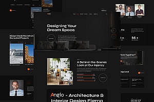 玩技下午茶:建筑与室内设计网站Figma模板