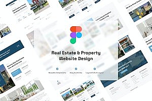 房地产网站设计UI Figma模板 Real Estate Website Design UI Figma Template