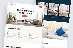 家具电商网站着陆页UI模板 Coca – Furniture Shop Landing Page