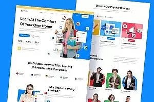 在线课程教育网站着陆页fig模板 Studia – Online Course Landing Page