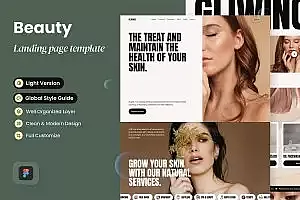美容网站着陆页设计模板 Gliwings – Beauty Landing Page