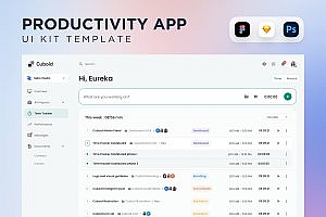 时间追踪App界面设计UI模板套件 Time Tracker App UI Kit
