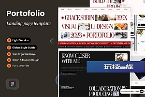 作品集网站着陆页模板 Grace Sbrin – Portofolio Landing Page