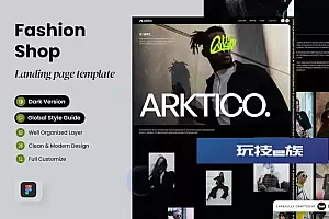 时装店网站着陆页设计模板 Arktico – Fashion Shop Landing Page