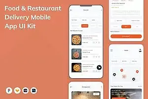 食品&餐厅配送移动应用UI设计套件 Food & Restaurant Delivery Mobile App UI Kit