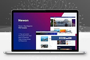新闻和博客杂志网站设计PSD模板 Newon – Blog Magazine  PSD Template
