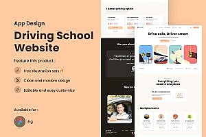 驾校网站着陆页设计模板 Driving School Website