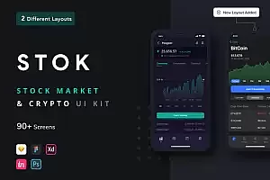 股票市场App应用程序界面设计UI套件模板 Stok – Stock Market App UI Kit