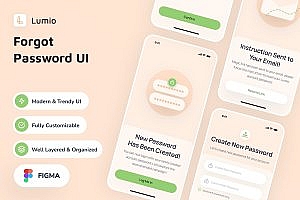 App忘记密码页面UI/UX设计模板 Lumio – Forgot Password App UI