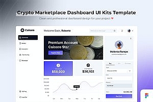 加密货币市场仪表板UI套件 Crypto Marketplace Dashboard UI Kits