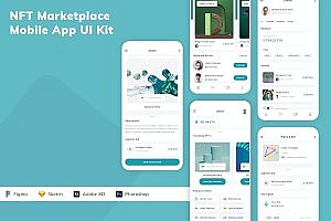 NFT市场移动应用程序界面UI套件 NFT Marketplace Mobile App UI Kit