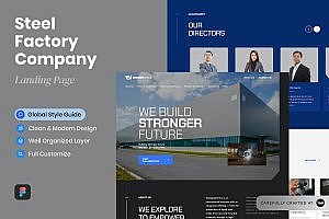 能源钢铁公司网站着陆页UI设计模板 Energy Group – Steel Company Landing Page