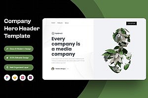 公司企业网站头部页面设计模板 Company Hero Header Image