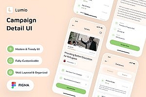 App活动详细信息页面UI/UX设计模板 Lumio – Campaign Detail App UI