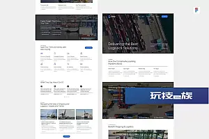 航运与物流企业网站设计 UI 模板 Shipping & Logistics UI Design Web
