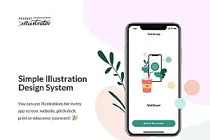 玩技下午茶:简单的矢量插画系统套件