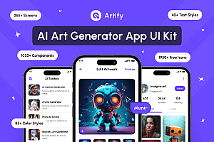 玩技下午茶:AI艺术生成器App应用UI套件