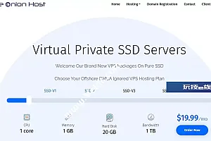 TheOnionHost:保加利亚VPS,无视DMCA,1核1GB内存20GB SSD,1Gbps@1TB流量,免费10G的DDoS防护,月付$19.99起