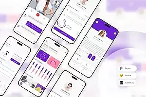 语言学习和课程移动应用程序 UI 套件 Language Learning & Course Mobile App UI Kit