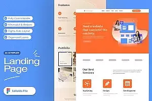 代理企业网站UI设计Figma模板 Agency Landing Page