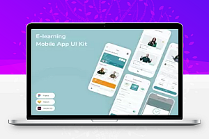 电子学习移动应用程序 UI 套件 E-learning Mobile App UI Kit