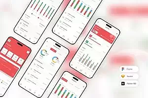 金融APP应用程序 UI 套件 Finance Mobile App UI Kit