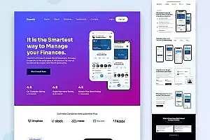 APP移动应用程序网站页面设计Figma模板 Basedit – Mobile App Landing Page