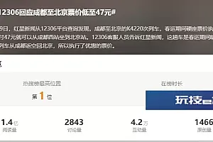 春运火车票低至2折?还有1元钱的!12306回应