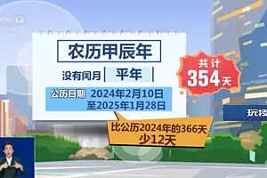 公历2024年比农历龙年长12天,为啥?