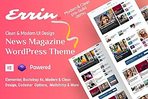 Errin-报纸和个人博客WordPress主题 Errin – Newspaper & Personal Blog WordPress Theme WordPress主题