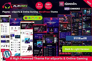 Playrex-电子竞技和游戏WordPress主题 Playrex – eSports & Gaming WordPress Theme WordPress主题